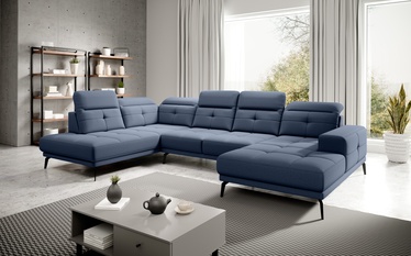 Stūra dīvāns Bretan Gojo 40, zila, kreisais, 205 x 350 cm x 107 cm