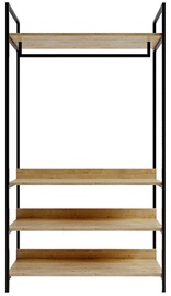 Skapis Kalune Design Alt Rafli L610, melna/ozola, 100 cm x 40 cm x 180 cm