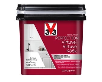 Emaljas krāsa V33 Renovation Perfection Kitchen, satīns, 0.75 l, balta