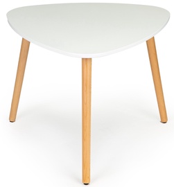 Kafijas galdiņš ModernHome Modern CT-001, balta/koks, 600 mm x 600 mm x 475 mm