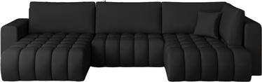 Stūra dīvāns Bonito Softis 11, melna, kreisais, 170 x 340 cm x 92 cm