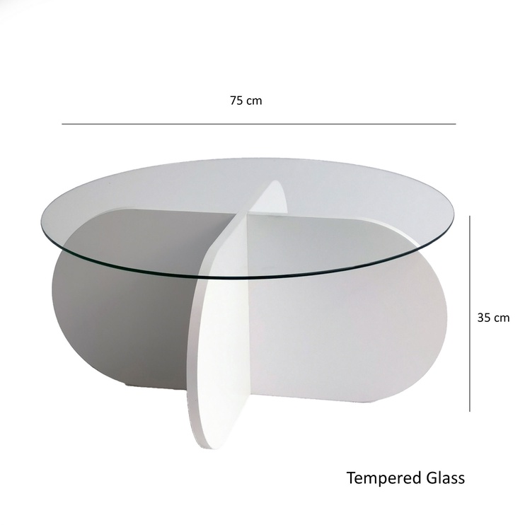 Журнальный столик Kalune Design Bubble, белый, 75 см x 75 см x 35 см