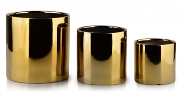 Цветочный горшок Mondex Neva Gold Set HTYE0652, керамика, Ø 14 см, золотой