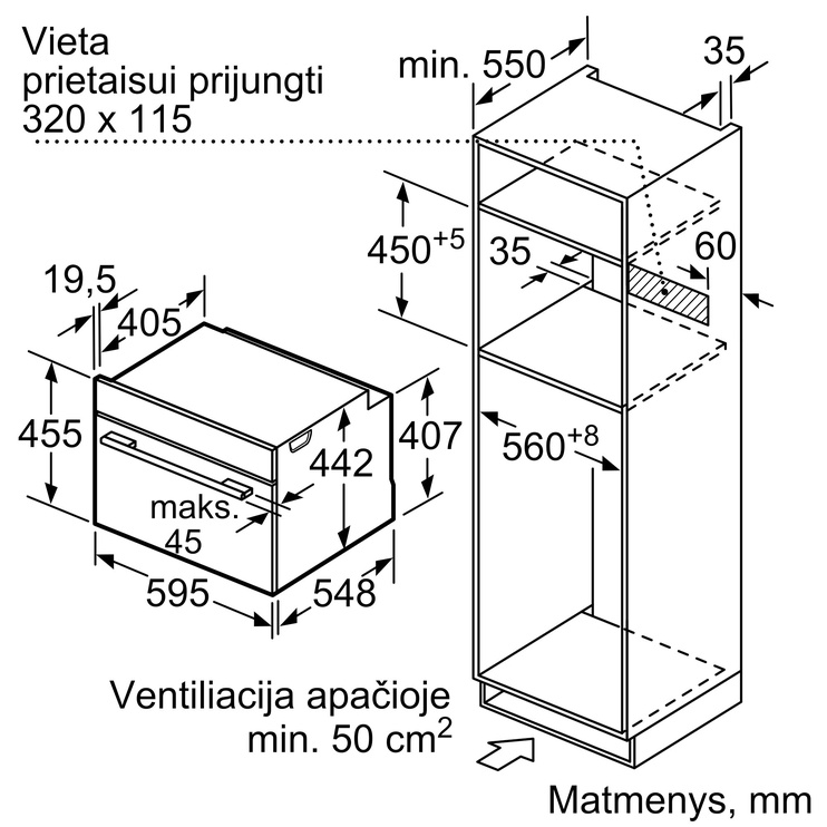 Iebūvētā cepeškrāsns Bosch CMG633BB1