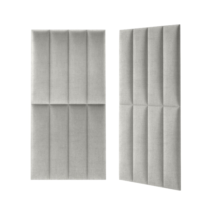 Dekoratiivne tekstiilist seinapaneel Mollis Basic Light Grey, 60 cm x 15 cm x 3.7 cm