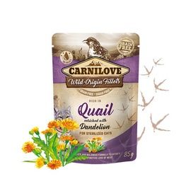 Влажный корм для кошек Carnilove Cat Pouch Quail Dandelion For Sterilized 10446390