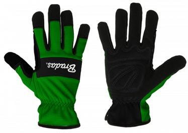 Darba cimdi pirkstaiņi Verde RWTV9, pieaugušajiem, dabīgā āda/poliuretāns/poliesters, melna/zaļa, 9, 6 gab.