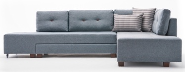 Stūra dīvāns Hanah Home Manama, gaiši zila, labais, 206 x 280 x 85 cm