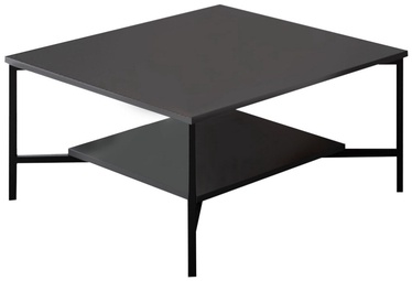 Kafijas galdiņš Kalune Design Black Line, melna/antracīta, 80 cm x 80 cm x 40 cm