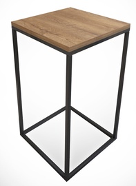 Kafijas galdiņš Kalune Design Pure, melna/ozola, 350 mm x 350 mm x 620 mm