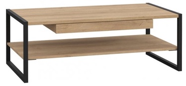 Журнальный столик Forte High Rock, черный/дубовый, 110 см x 60 см x 40 см