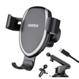 Auto hoidik Choetech T536 + MicroUSB Cable, must