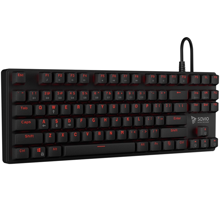 Клавиатура Savio Tempest Outemu Red EN, черный
