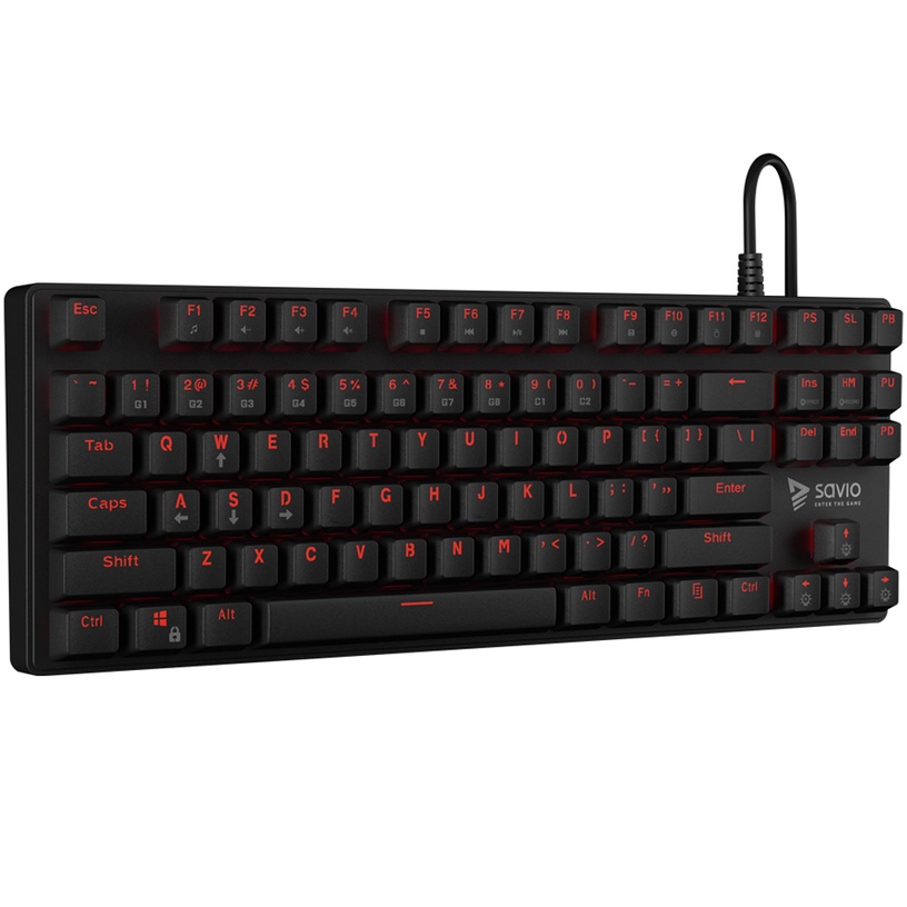 Клавиатура Savio Tempest Outemu Red, EN, черный
