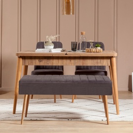 Ēdamistabas komplekts Kalune Design Vina 0701 - 3, priedes/antracīts