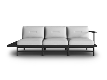 Kampinė lauko sofa Calme Jardin Hawai, šviesiai pilka, kairinė, 245 cm x 80 cm x 74 cm