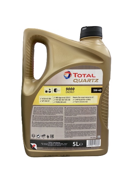 Машинное масло Total Quartz 9000 Energy 5W - 40, синтетический, для легкового автомобиля, 5 л