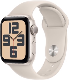 Išmanusis laikrodis Apple Watch SE GPS 44mm Starlight Aluminium Case with Starlight Sport Band - M/L, kreminė