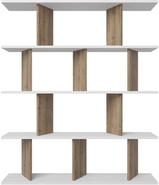 Põrandariiul Kalune Design Grace 875ZNA4618, valge/pähklipuu, 24.6 cm x 120 cm x 141 cm