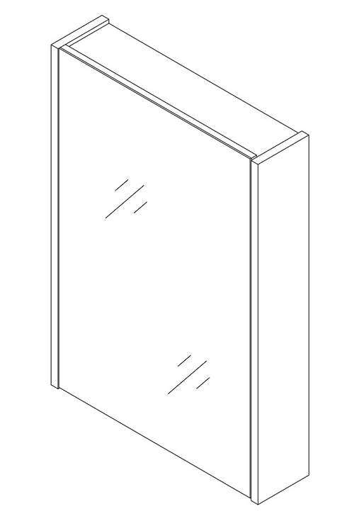 Подвесной шкафчик для ванной с зеркалом Domoletti SV50A-5, белый, 14 см x 48 см x 68 см