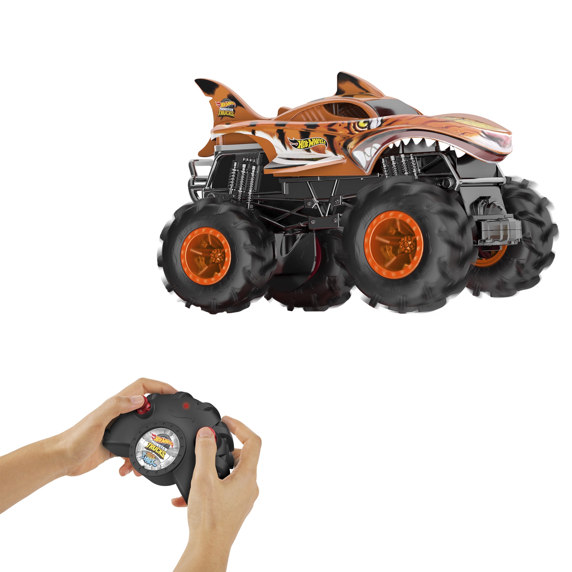 Радиоуправляемая машина Hot Wheels Monster Trucks HW Tiger Shark HNV03,  1:24 - 1a.lt