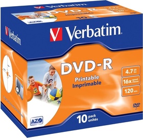 Комплект дисков Verbatim Printable, 4.7 GB, 10шт.