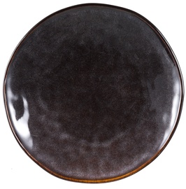 Šķīvis deserta Maku Villa, 27.7 cm x 27.7 cm x 3.5 cm, Ø 27.7 cm, brūna/pelēka
