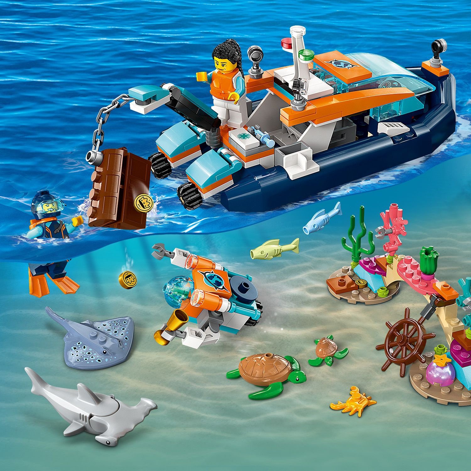 Lego explorer boat on sale