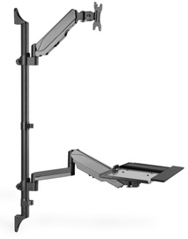 Stiprinājumi monitoriem Digitus Flexible Wall-Mounted Stand/Sit Workstation DA-90372, 17-32", 8 kg