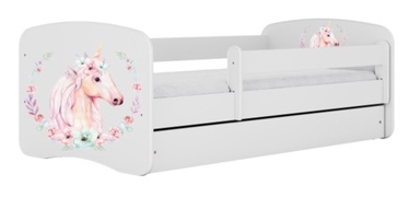 Vaikiška lova viengulė Kocot Kids Babydreams Horse, balta, 164 x 90 cm, su patalynės dėže