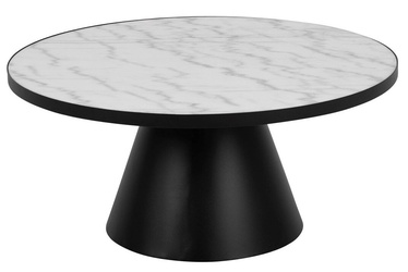 Kafijas galdiņš Actona Soli, balta/melna, 857 mm x 857 mm x 400 mm