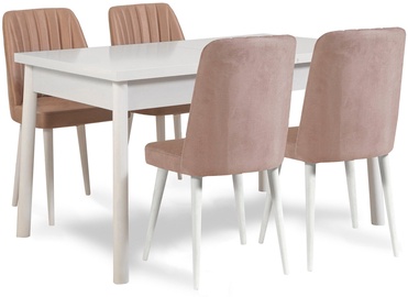 Ēdamistabas komplekts Kalune Design Costa 0900 - 2 B, balts/rozā