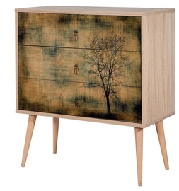 Kummut Kalune Design Trio 729, mitmevärviline/tamm, 40 x 80 x 90 cm