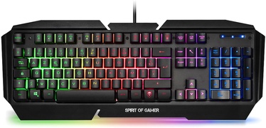 Klaviatūra Spirit Of Gamer PRO-K5 RGB Angļu (US), melna