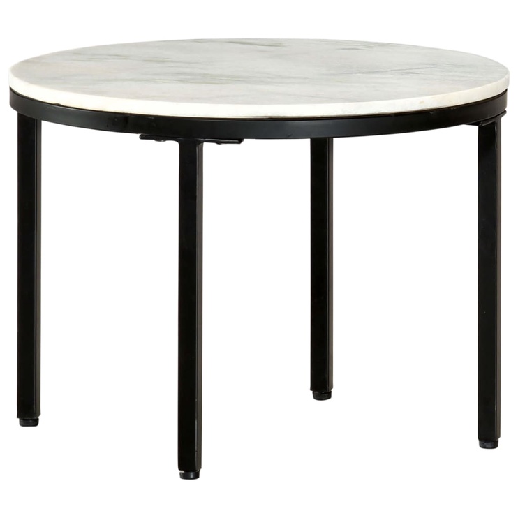 Kafijas galdiņš VLX Coffee Table, balta/melna, 500 mm x 500 mm x 350 mm