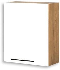 Ülemine köögikapp Bodzio Bellona KBE60GP-BI/DSC Glossy, valge/tamm, 31 cm x 60 cm x 72 cm