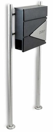 Postkast Bituxx B2M3105, roostevaba teras/grafiit, 500 mm x 160 mm x 1200 mm