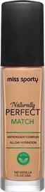 Tonālais krēms Miss Sporty Naturally Perfect Match 160 Vanilla, 30 ml