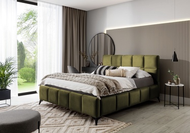 Кровать полтора места Mist Nube 33, 140 x 200 cm, зеленый, с решеткой