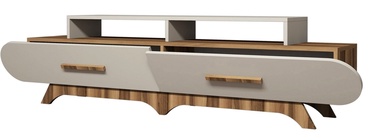 TV-laud Kalune Design Flora, pähklipuu/kreemjasvalge, 2050 mm x 368 mm x 500 mm