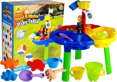 Spēļu galds Lean Toys Sand & Water Play Table, daudzkrāsaina