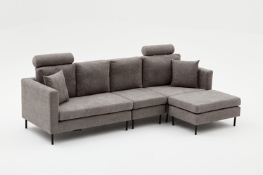 Stūra dīvāns Hanah Home Nova, melna/pelēka, 88 x 121 x 84 cm
