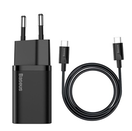 Зарядное устройство для телефона Baseus TZCCSUP-L01, USB-C female, черный, 25 Вт