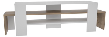 TV-laud Kalune Design Lenora, valge/pähklipuu, 35 cm x 150 cm x 45 cm