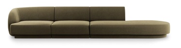 Dīvāns Micadoni Home Miley Velvet, zaļa, labais, 302 x 85 cm x 74 cm