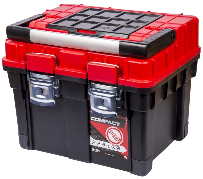 Ящик для инструментов Patrol HD Compact 2, 45 см x 35 см x 35 см, черный/красный