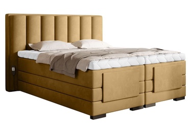 Кровать двухместная континентальная Veros Loco 45, 160 x 200 cm, желтый, с матрасом