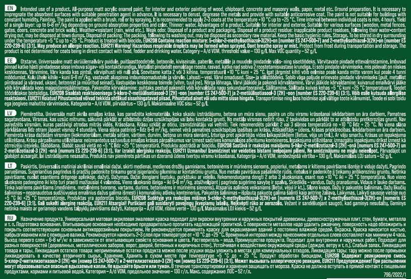 Emailvärv, universaalsed Pentacolor Aquamel, matt, 3 kg, must