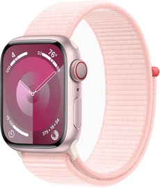 Nutikell Apple Watch Series 9 GPS + Cellular, 41mm Pink Aluminium Light Pink Sport Loop, roosa
