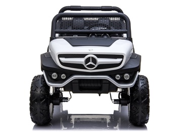 Bezvadu automašīna Lean Toys Mercedes Unimog, balta